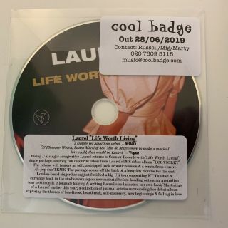 Laurel - Life Worth Living.  Rare 4 - Track Promo Cd 2019