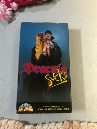 Dracula Sucks Unicorn Video Horror Sov Slasher Rare Oop Vhs Big Box Slip