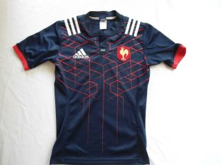 Rare France Adidas Rugby Jersey Shirt Size Small V.  G.  C