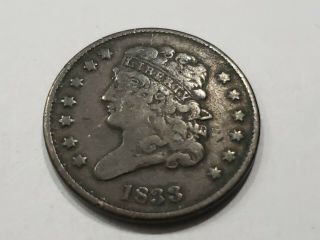 Rare Coin 1833 Classic Head Half Cent Very Fine