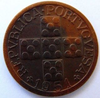 Rare Portugal - Timor Kingdom Coin - 10 Avos 1951 Unc C23