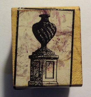 Rare Urn Pedestal - Edward Gorey Rubber Stamp - - Gothic Altered Art Craft