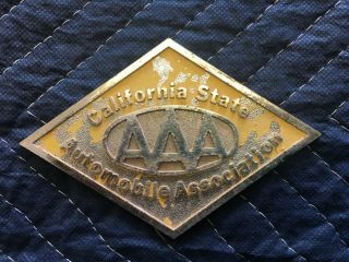 California State Automobile Association Aaa Vintage Badge Emblem Rare