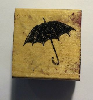 Rare Umbrella - Edward Gorey Rubber Stamp - - Gothic Altered Art Craft