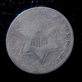 Rare 1854 Silver 3c 3 Cent Piece Trime Coin Pre Civil War Great Date
