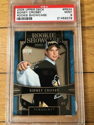 Rare 2005 Upper Deck Sidney Crosby Rookie Showcase Rc Rs24 Psa 9