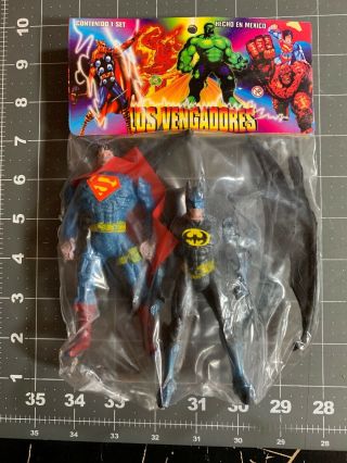 Vintage Rare Toy Mexican Bootleg Knock Off Figure Los Vengadores Batman Superman
