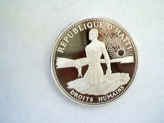 Haiti 1977 Human Rights 50 Gourde Silver Coin,  Proof,  Rare