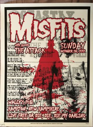 Misfits Poster - Rare Jack The Ripper Screen Print - Numbered & Signed By Artist