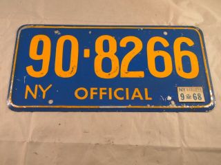 Rare Movie Prop 1960s York License Plate 90 - 8266 Blue Rare Collectible