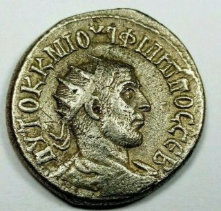 Rare Silver 11.  21g Philip I Syria Tetradrachm Coin //1720