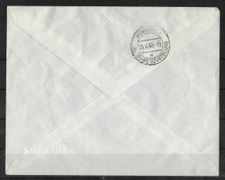 GERMANY REICH 1940 Registered Cover Danzig to Hamburg with Michel 728 - 729 Rare 2