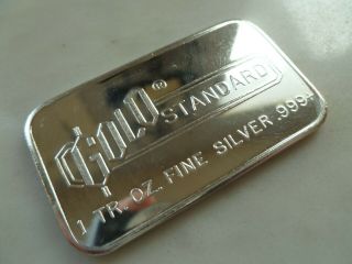 Rare Find One Engelhard Gold Standard 1 Oz.  999 Fine Silver Art Bar,