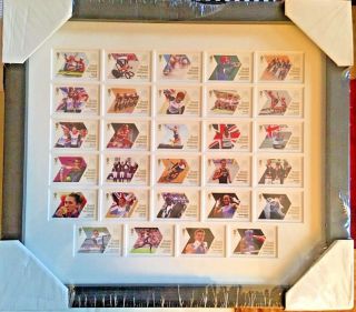 Rare London 2012 Olympic Game Team Gb 29 Gold Medal Winners Stamps Framed