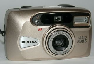 Pentax Espio 838 S 35mm film camera,  case point shoot RARE HTF COPPER ROSE GOLD 2