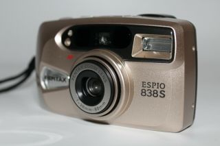 Pentax Espio 838 S 35mm film camera,  case point shoot RARE HTF COPPER ROSE GOLD 3