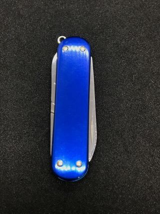 Rare Victorinox 58mm Blue Smooth Alox Companion SD Classic Swiss Knife W Case 2