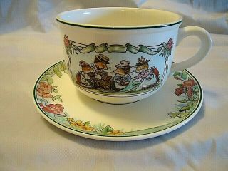 Villeroy & Boch Foxwood Tales Lg Breakfast Cup & Saucer By Brian Patterson Rare