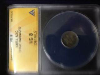 1851 U.  S.  3 Three Silver Cent Coin Rare/scarce Anacs Vg 8
