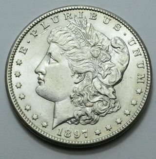 1897 - S Morgan Dollar Key Date Rare Us Silver Coin $1.  00,