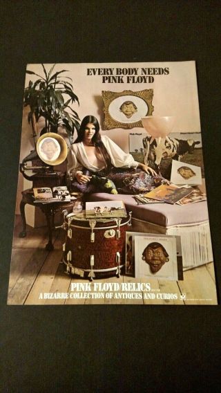 Pink Floyd/relics (1971) Very Rare Print Promo Poster Ad