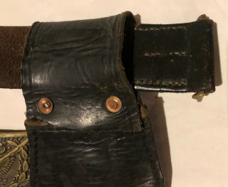 Rare Us Spanish American War Leather Belt With Buckle And Holsters
