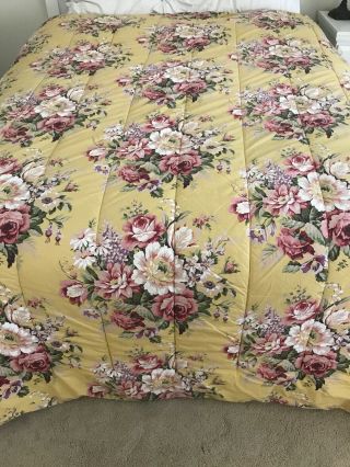 Rare Vintage Ralph Lauren Evelyn Chinetz Yellow Comforter - Full Size