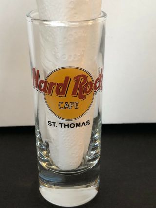 Hard Rock Cafe St.  Thomas Classic Logo Shot Glass Closed Location Rare