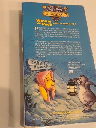 Winnie the Pooh and the Honey Tree (VHS,  1991) Walt Disney Mini Classics RARE 3
