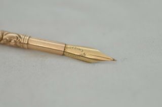 Lovely Rare Vintage Agate & Gold Seamless Dip Fountain Pen 14ct B.  Grieshaber Nib 7