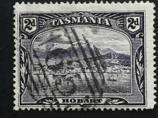 Rare Undated Tasmania Australia 2d Purple Pictorial Stamp Numeral Cancel 65 Ouse