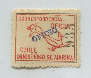 Chile 1907 Official Navy Marina Oficial Stamp Very Rare 73989