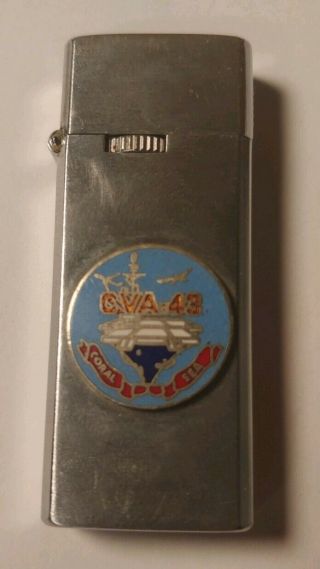 Rare Vintage Barlow Lighter Uss Coral Sea Cva - 43 Us Navy Military