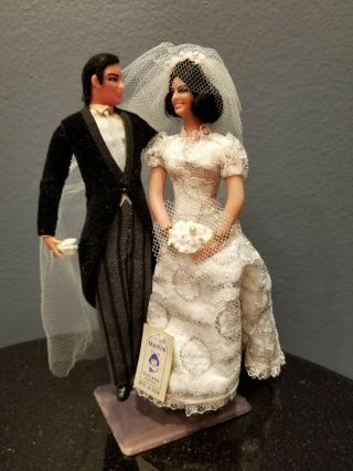 Rare Vintage Marin Chiclana 7.  5 " Bride And Groom Couple Doll Made In Spain