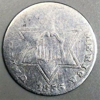 1856 Three Cent Silver Coin Rare Date