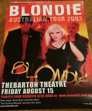 Blondie 2003 Rare Aussie/oz Tour Promo Poster (a2)