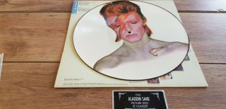 DAVID BOWIE - ALADDIN SANE - RARE NO ' D UK LP PIC DISC,  DIE CUT PIC SLV.  - Ex, 4