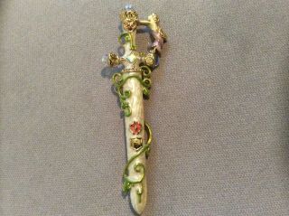 Rare Retired Kirks Folly Fairy Knighting Sword Pin Brooch