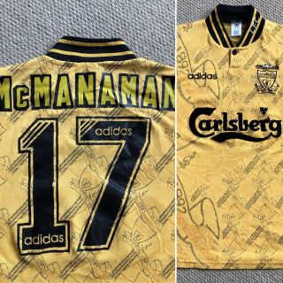 Liverpool Fc Rare Retro Adidas Third Shirt 1994 - 96 Mcmanaman 38/40