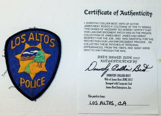 Dukes Of Hazzard Rosco P.  Coltrane James Best Los Altos,  Ca Police Patch (rare)