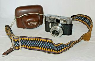 Vintage Rare Voigtlander Vito Cl 35mm Film Camera 2.  8 50mm Lens W/ Leather Case