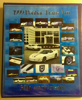 1999 Pontiac Firebird Trans Am 30th.  Anniversary Rare Press Kit Notebook