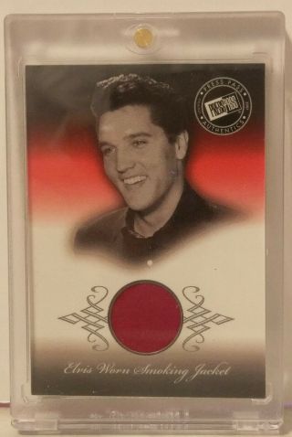 Elvis Presley Press Pass Rare Authentic Worn Smoking Jacket Card 2007 Ew - Sj