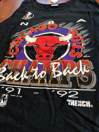 Vintage Chicago Bulls 1991 - 92 Tank Top World Champions Rare Sz Xl