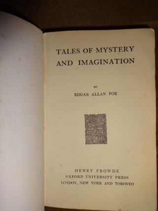 1906 Edgar Allan Poe - Tales Of Mystery And Imagination Rare Fall House Usher @