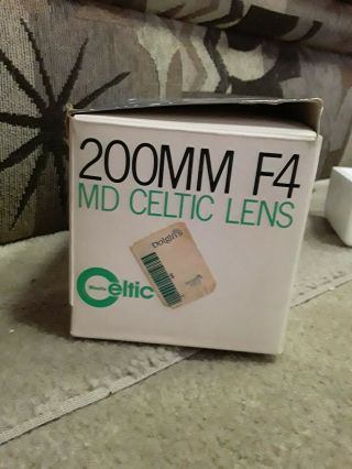 NEAR Minolta MD Celtic 200mm f/4 Telephoto Lens JAPAN BOX Rare 5
