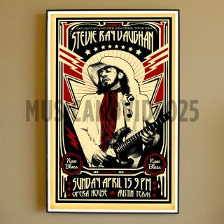 Stevie Ray Vaughan Framed Poster April 15 1984 Opera House Austin Texas Rare