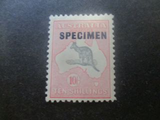 Kangaroo Stamps: 10/ - Pink C Of A Watermark - Rare (f236)