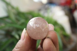 52g Natural Rare Red Hair Quartz Crystal Sphere Ball Healing H13