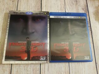 Fright Night 3d (3d,  Blu - Ray,  Dvd) Oop W/ Rare Lenticular Slipcover.  Horror